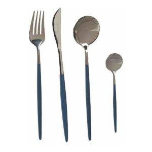 Besteck-Set Kinvara BST-CT022 Grau Silberfarben Edelstahl 16 x 5 x 24,5 cm