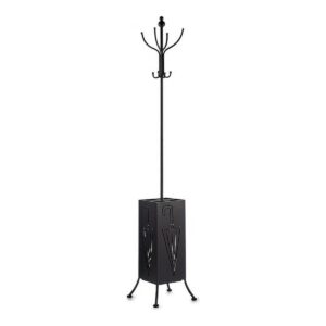 Garderobe Regenschirmständer Schwarz Metall (34 x 188 x 34 cm)