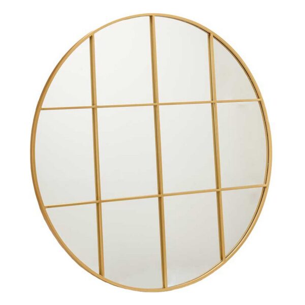 Wandspiegel rund Golden Metall (100 x 2,5 x 100 cm)