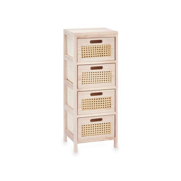 Schubladenschrank Rattan natürlich 27 x 73 x 25 cm 4 Schubladen