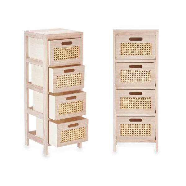 Schubladenschrank Rattan natürlich 27 x 73 x 25 cm 4 Schubladen – Bild 3