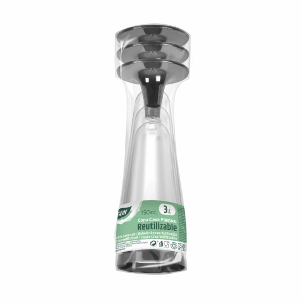 Mehrweg-Sektgläser Algon Schwarz 36 Stück 150 ml (3 Stücke) – Bild 2
