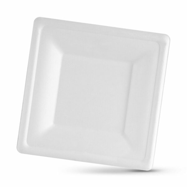Geschirr-Set Algon Einwegartikel Weiß Zuckerrohr karriert 16 cm (24 Stück) – Bild 2