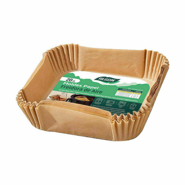 Papier für Heißluftfritteuse Algon 20 cm Fritteuse ohne Öl (24 Stück) – Bild 2