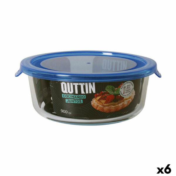 Runde Lunchbox mit Deckel Quttin   Blau 900 ml (6 Stück)