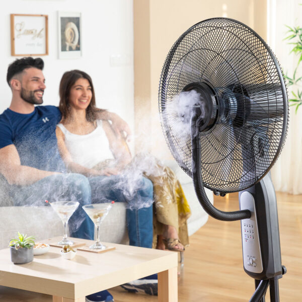 Standventilador und -vernebler mit Fernbedienung InnovaGoods Mistinn Schwarz 90 W 2,8 L – Bild 3