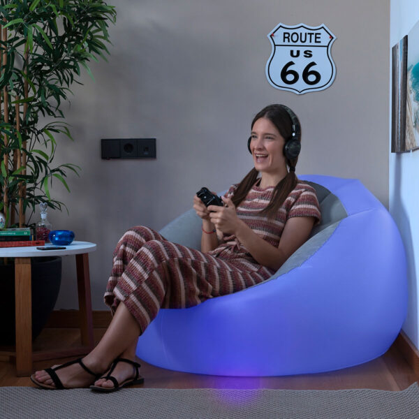 Aufblasbarer Sessel mit buntem LED-Licht und Fernbedienung Chight InnovaGoods – Bild 2