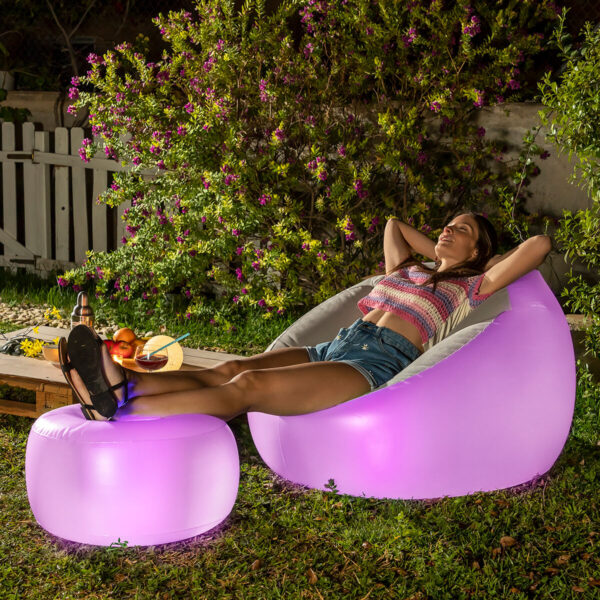 Aufblasbarer Sessel mit buntem LED-Licht und Fernbedienung Chight InnovaGoods – Bild 6