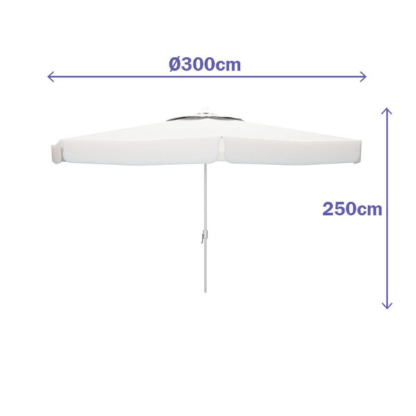 Solskærm Marbueno Weiß Polyester Aluminium Ø 300 cm – Bild 3