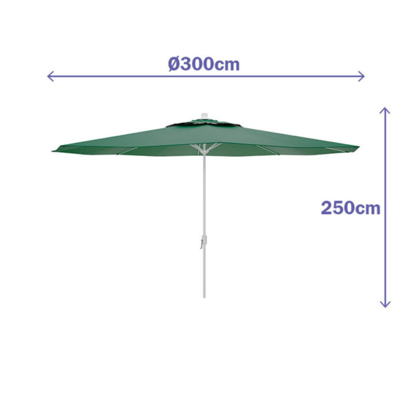 Marbueno Sonnenschirm Stahl 8 Streben D300 cm Polyester Grün Garten, Pool und Terrasse 10190 – Bild 3