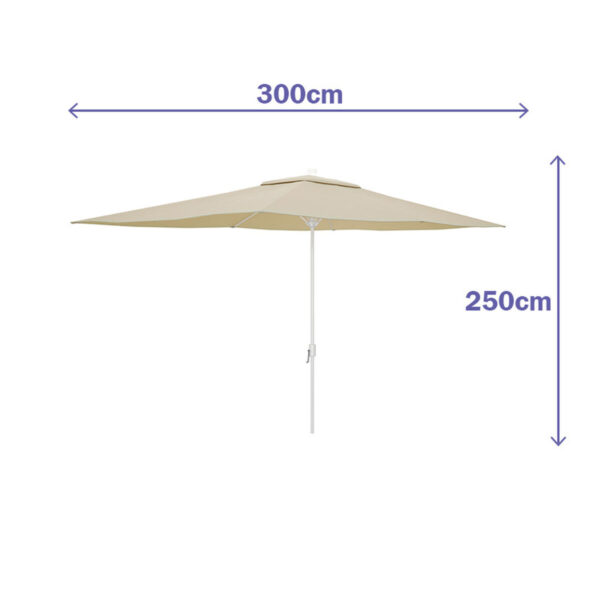 Marbueno Sonnenschirm Stahl 6 Streben D200x300 cm Polyester Beige Garten, Pool und Terrasse 10192 – Bild 3