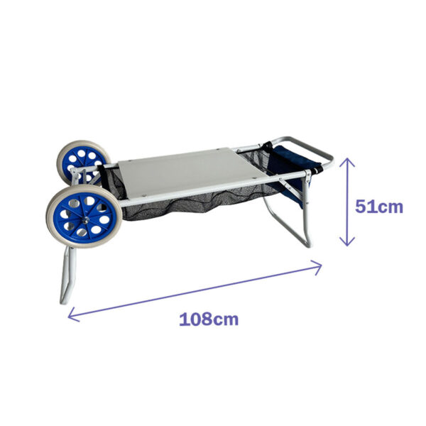Marbueno Wagen tragstühle Stahl konvertierbar Tisch Camping und Strand 108X51X51 cm 10362 – Bild 3