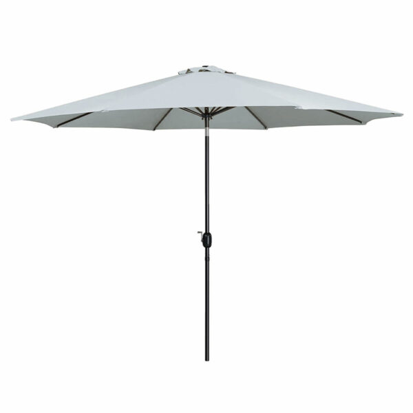 Marbueno Sonnenschirm Stahl 8 Streben D300 cm Polyester Weiß Garten, Pool, Terrasse