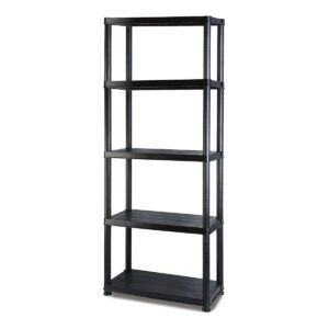 Marbueno Regal 5 Böden Kunststoff Schwarz 61x31x171 cm Garten 10538