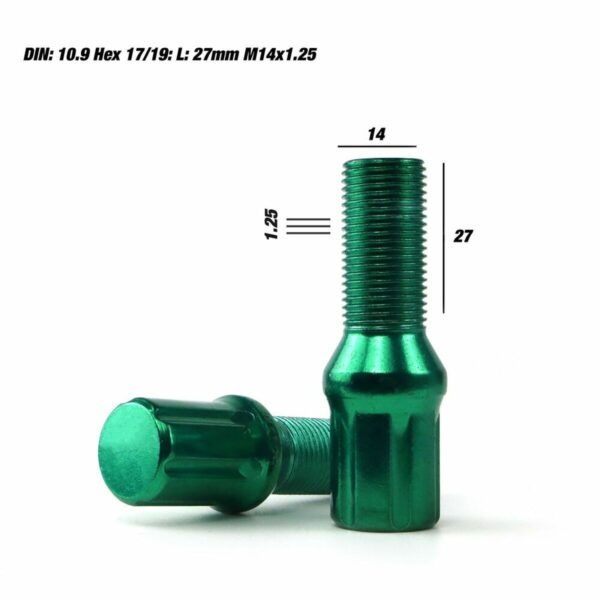 Set Muttern OMP 27 mm grün 20 uds M14 x 1,25 – Bild 2