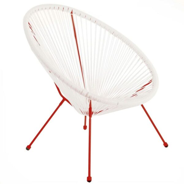 Gartenstuhl Acapulco 73 x 80 x 85 cm Rot Weiß Rattan – Bild 3