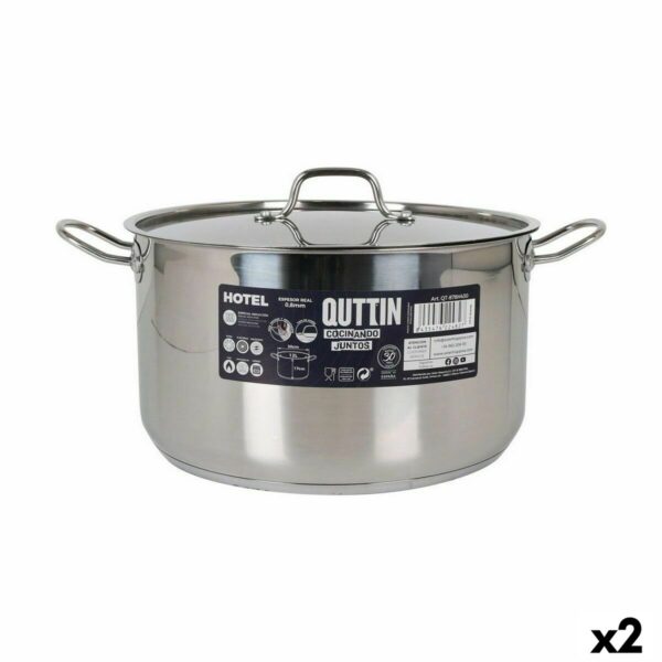 Kochtopf mit Deckel Quttin Hotel Stahl ø 30 x 17 cm (2 Stück)