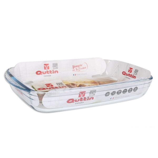 Ofenschüssel Quttin   Durchsichtig Glas rechteckig 3 L 35,4 x 22 x 5,5 cm (6 Stück) – Bild 2