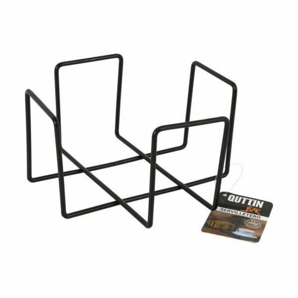 Serviettenring Quttin Schwarz 17,5 x 17,5 x 9,5 cm (12 Stück) – Bild 2