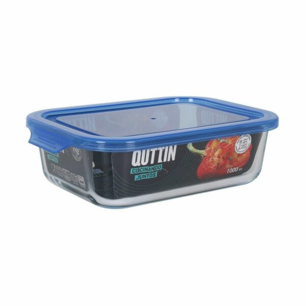 Lunchbox hermetisch Quttin Blau Durchsichtig rechteckig 1 L (6 Stück) – Bild 2