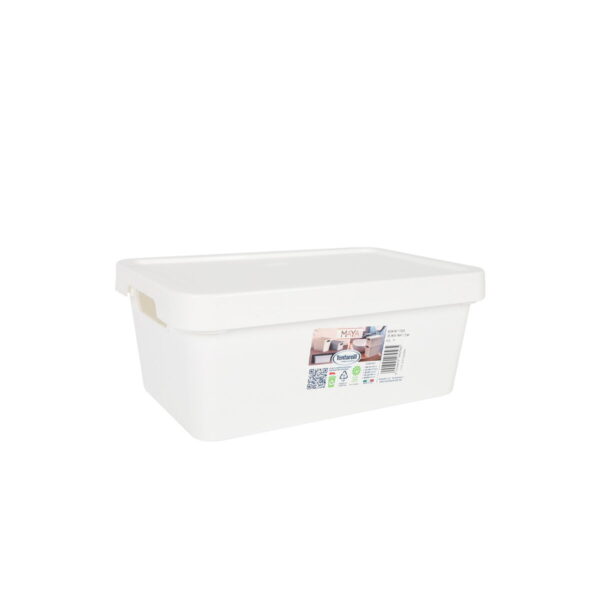 Aufbewahrungsbox mit Deckel Tontarelli Maya Weiß 4,2 L 28 x 18 x 11,2 cm (12 Stück) – Bild 2