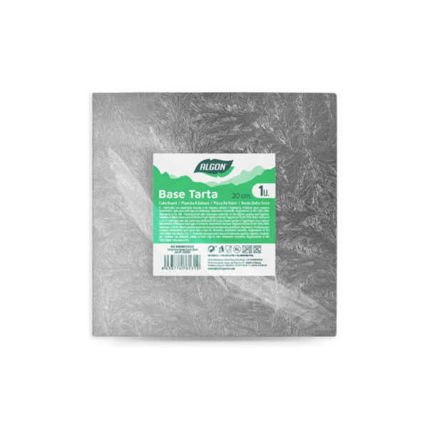 Tortenboden Algon Silberfarben 20 x 20 x 1,5 cm karriert (24 Stück) – Bild 3