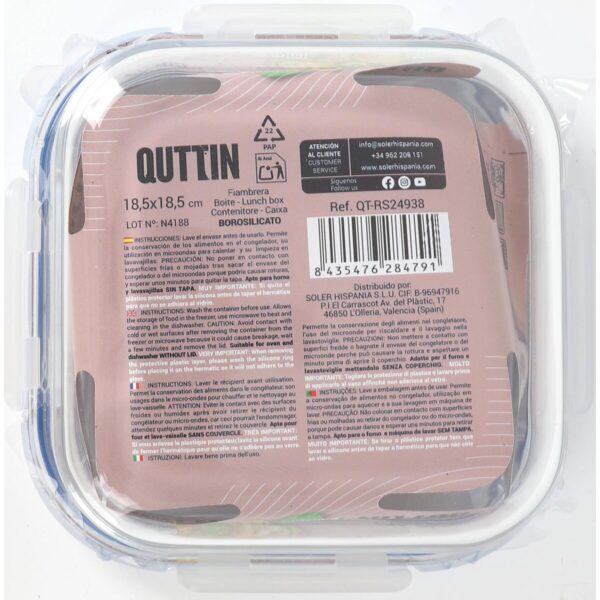 Lunchbox hermetisch Quttin Boho Durchsichtig 1,1 L (6 Stück) – Bild 2