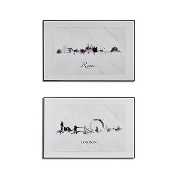 Bild Stadt Schwarz Weiß Spanplatte (81,5 x 3 x 121 cm) (3 Stück) – Bild 4