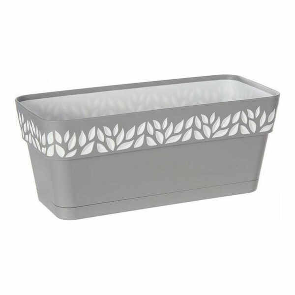Blumenkasten Stefanplast Cloe Weiß Grau Kunststoff 13,3 x 12,3 x 29,3 cm (12 Stück) – Bild 2