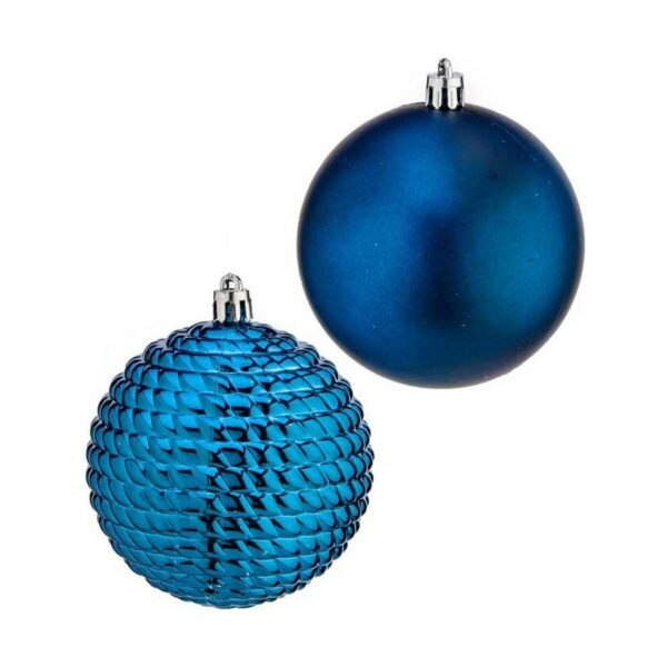 Weihnachtskugeln-Set Krist+ 00927 Blau Kunststoff Ø 8 cm (6 Stück) – Bild 2