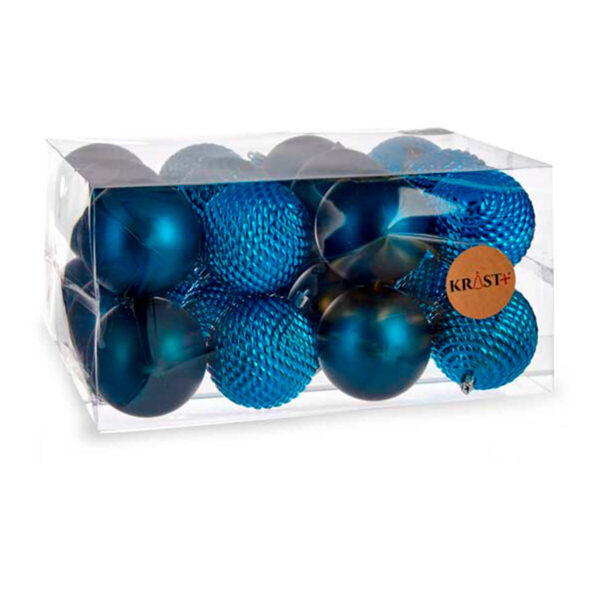 Weihnachtskugeln-Set Krist+ 00927 Blau Kunststoff Ø 8 cm (6 Stück) – Bild 3