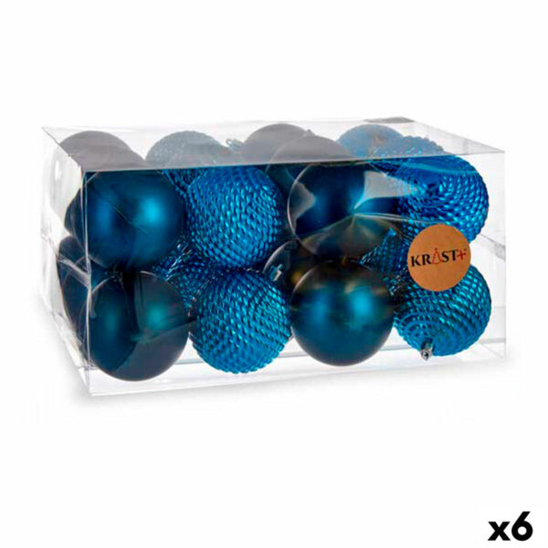 Weihnachtskugeln-Set Krist+ 00927 Blau Kunststoff Ø 8 cm (6 Stück)