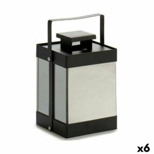 LED-Laterne Schwarz Spiegel 12,5 x 18,5 x 12,5 cm (6 Stück)