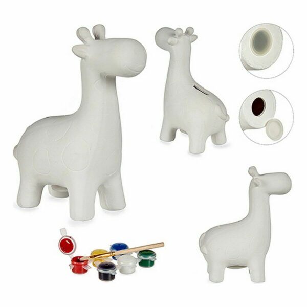 Sparschwein zum Anmalen Pincello BS2316 aus Keramik Giraffe 6,8 x 16,2 x 13,2 cm (12 Stück) – Bild 2