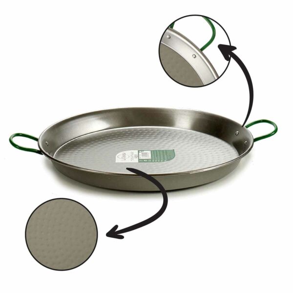 Pfanne Ø 50 cm Gebürsteter Edelstahl (4 Stück) – Bild 3