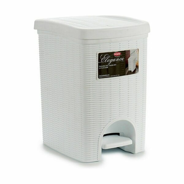 Papierkorb mit Pedal Stefanplast Elegance Weiß Kunststoff 20 L (6 Stück) – Bild 2