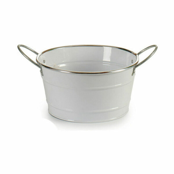 Blumentopf Ibergarden F60326-D Weiß Silberfarben Zink Würfel 27,5 x 10,5 x 20 cm (24 Stück) – Bild 2