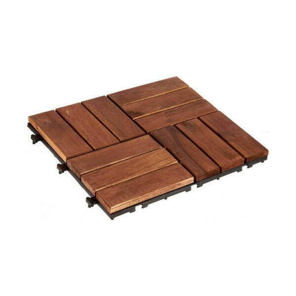 Einfügbare Kachel Ibergarden A12P3030TDC-3A Braun Polyäthylen Akazienholz 30 x 2,8 x 30 cm (6 Stück) – Bild 2