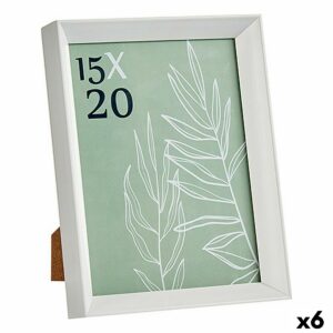 Fotorahmen WPC0235MG-3-WH Weiß Glas Kunststoff (6 Stück)