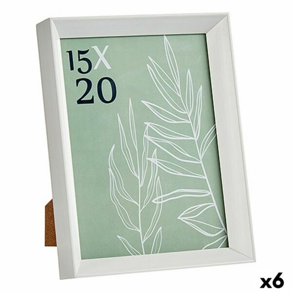 Fotorahmen WPC0235MG-3-WH Weiß Glas Kunststoff (6 Stück)