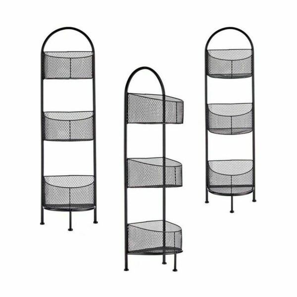 Regal Schwarz Metall 21,2 x 97 x 28,5 cm (4 Stück) – Bild 3