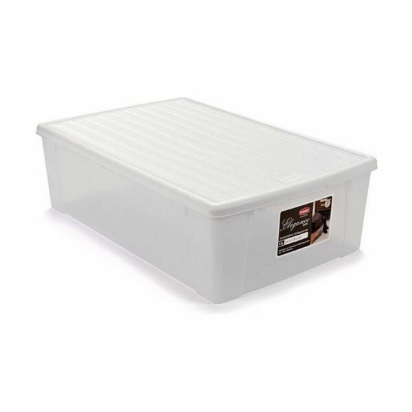 Aufbewahrungsbox mit Deckel Stefanplast Elegance Weiß Kunststoff 38,5 x 17 x 59,5 cm (6 Stück) – Bild 2