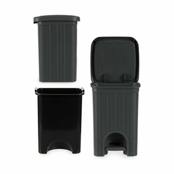 Papierkorb mit Pedal Stefanplast Elegance Grau Kunststoff 20 L (6 Stück) – Bild 3