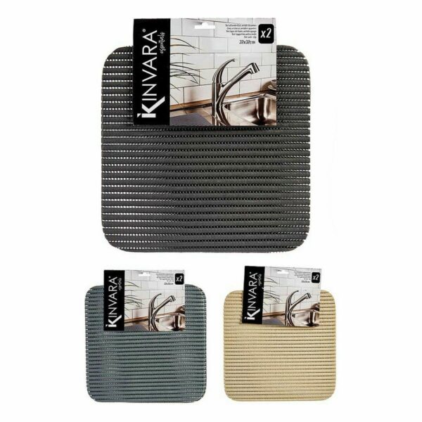 Anti-Rutsch-Matte Kinvara SJ-A106 Weiß Kunststoff 32 x 32 cm Satz 2 Stücke (24 Stück) – Bild 2