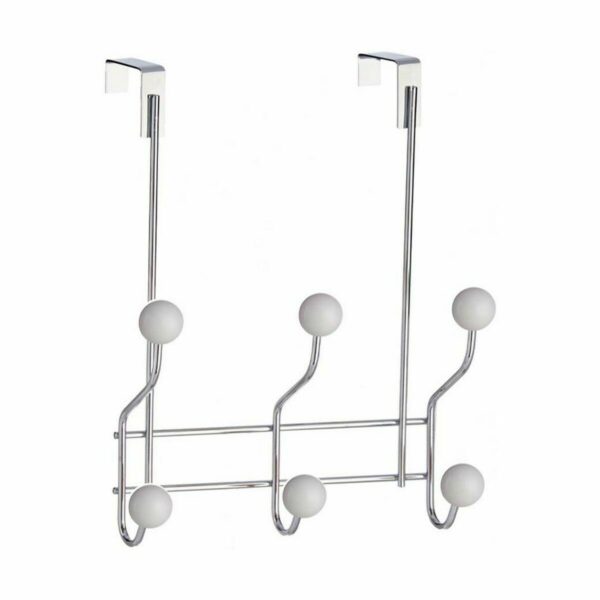 Jackenaufhänger für Türen Berilo W4742-6H Weiß Metall Kunststoff 10 x 22 x 26 cm (24 Stück) – Bild 2