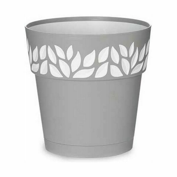 Selbstbewässernder Blumentopf Stefanplast Cloe Grau Kunststoff 19 x 19 x 19 cm (12 Stück) – Bild 2