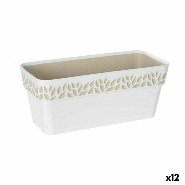 Blumenkasten Stefanplast Cloe Weiß Kunststoff 13,3 x 12,3 x 29,3 cm (12 Stück)