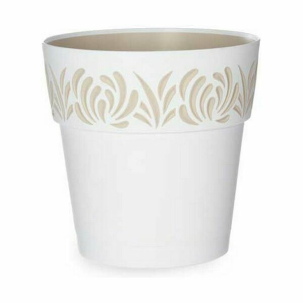 Selbstbewässernder Blumentopf Stefanplast Gaia Weiß Kunststoff 25 x 25 x 25 cm (6 Stück) – Bild 2