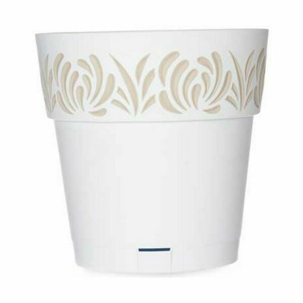 Selbstbewässernder Blumentopf Stefanplast Gaia Weiß Kunststoff 25 x 25 x 25 cm (6 Stück) – Bild 3