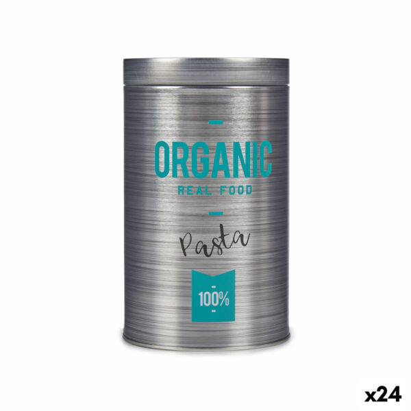 Metalldose Kinvara Organic Grau Weißblech 10,4 x 18,2 x 10,4 cm Nudeln (24 Stück)